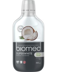 Buy Biomed Superwhite mouthwash without fluoride enhances the whitening properties of toothpaste with coconut extract 6+, 500 ml | Online Pharmacy | https://buy-pharm.com