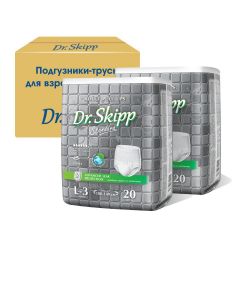 Buy Dr.Skipp diaper pants for adults, size L-3, (100-140 cm), 40 pcs. (2 pack of 20), breathable | Online Pharmacy | https://buy-pharm.com