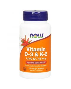 Buy Now Foods, Vitamins D3 and K2, 120 vegetable capsules | Online Pharmacy | https://buy-pharm.com