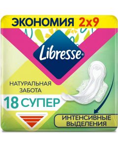 Buy Sanitary pads Libresse Natural Care Ultra Super, 18 pcs | Online Pharmacy | https://buy-pharm.com