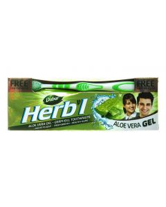 Buy Toothpaste Dabur Herb Aloe Vera with aloe extract, 150 g, with a toothbrush | Online Pharmacy | https://buy-pharm.com