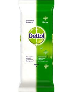 Buy Dettol 'Antibacterial' wet wipes, for hands, 10 pcs | Online Pharmacy | https://buy-pharm.com