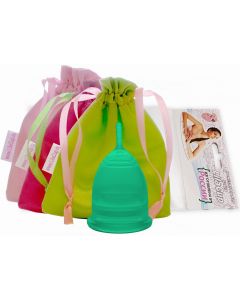 Buy Menstrual cup LilaCup Practitioner in a satin bag emerald L | Online Pharmacy | https://buy-pharm.com