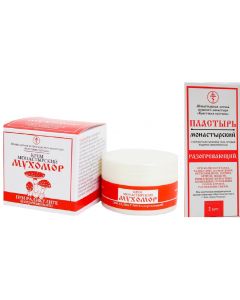 Buy Monastery fly agaric cream 'With sciatica' 50 ml. (warming) + Warming plaster. 2 pcs per pack. | Online Pharmacy | https://buy-pharm.com