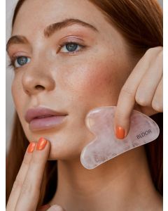 Buy Gua sha scraper for face massage from whole 100% rose quartz 'Heart' BLOOR | Online Pharmacy | https://buy-pharm.com