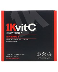 Buy 1KvitC, Energy, Vitamin C, 1000 mg, 30 sachets of 6.8 g each, effervescent drink mix, natural orange flavor | Online Pharmacy | https://buy-pharm.com
