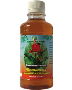 Buy NPK lemongrass. 'Balm-syrup Ginseng with taiga herbs' Adaptogen. Nervous system. General strengthening. 250 ml. | Online Pharmacy | https://buy-pharm.com