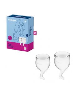Buy Satisfyer Feel secure menstrual cup set in transparent color | Online Pharmacy | https://buy-pharm.com