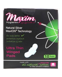 Buy Maxim Hygiene Products, pads with wings, ultra-thin natural technology Silver MaxiON, super, 10 pads | Online Pharmacy | https://buy-pharm.com