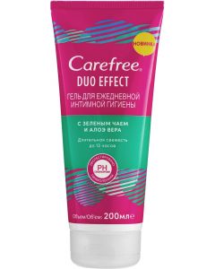 Buy Gel for daily intimate hygiene Carefree Duo Effect, with green tea and aloe vera, 200 ml | Online Pharmacy | https://buy-pharm.com