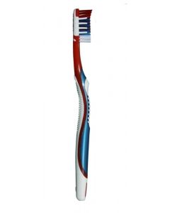 Buy Toothbrush SPLIT Silver ECO white-blue-red (nano-silver, tongue brush, three-component handle) | Online Pharmacy | https://buy-pharm.com
