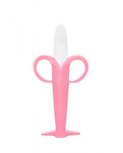 Buy Baby toothbrush teether silicone massager Banana pink | Online Pharmacy | https://buy-pharm.com