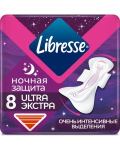 Buy Libresse Ultra hygienic pads Night Extra soft surface, 8 pcs | Online Pharmacy | https://buy-pharm.com