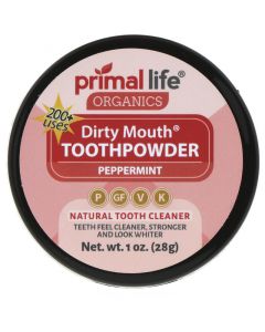 Buy Primal Life Organics, Tooth Powder, Peppermint, (28 g) | Online Pharmacy | https://buy-pharm.com
