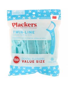 Buy Plackers, Twin-Line, Floss Toothpicks, Economy Pack, Frosty Mint, 150 Pieces | Online Pharmacy | https://buy-pharm.com