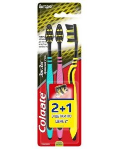 Buy Colgate Zig Zag toothbrush, with charcoal, medium hard, 61000433 | Online Pharmacy | https://buy-pharm.com