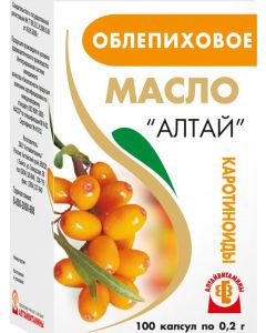 Buy Sea buckthorn oil Altayvitamins Altai dietary supplement 100 capsules of 0.2 g with vitamin E | Online Pharmacy | https://buy-pharm.com
