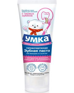 Buy Umka Children's toothpaste, strawberry-flavored, from 2 to 6 years old, 100 g | Online Pharmacy | https://buy-pharm.com