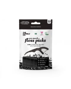 Buy Natural toothpicks with dental floss Humble Brush - charcoal, 50 pieces | Online Pharmacy | https://buy-pharm.com