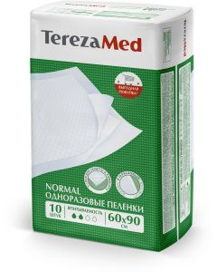Buy TerezaMed medical diaper disposable absorbent Normal 60 x 90 cm 10 pcs, 60 x 90 cm, 10 pcs | Online Pharmacy | https://buy-pharm.com