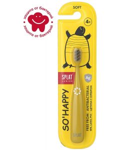 Buy Splat Junior Toothbrush, with silver ions, soft bristles, for children from 4 years old, yellow | Online Pharmacy | https://buy-pharm.com