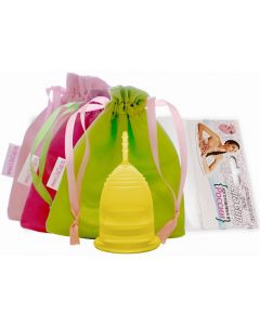 Buy Menstrual cup LilaCup Practitioner in a satin bag yellow M | Online Pharmacy | https://buy-pharm.com