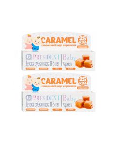 Buy Toothpaste for children 'President Baby' Caramel from 0 to 3 years (2 packs) | Online Pharmacy | https://buy-pharm.com