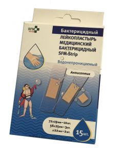 Buy Adhesive plaster SFM Hospital Products SFM set WATERPROOF No. 15 bactericidal, 15 pcs. | Online Pharmacy | https://buy-pharm.com