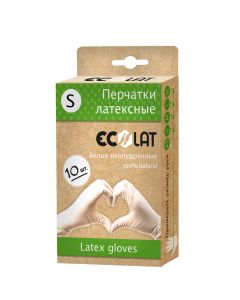 Buy EcoLat Gloves latex white powder-free (cosmetic) disposable 10 pieces per pack | Online Pharmacy | https://buy-pharm.com