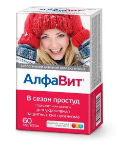 Buy AlfaVit 'In the season of colds' vitamin and mineral complex, 60 tablets | Online Pharmacy | https://buy-pharm.com