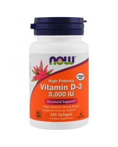 Buy Now Foods, Vitamin D-3, highly active, 5000 IU, 240 soft tablets | Online Pharmacy | https://buy-pharm.com