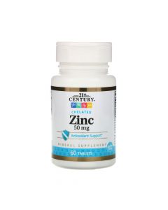 Buy 21st Century, Zinc, Chelated, 50 mg, 60 tablets | Online Pharmacy | https://buy-pharm.com