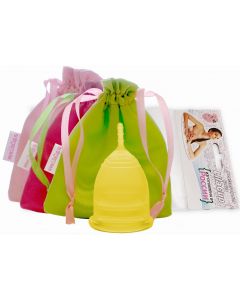 Buy Menstrual cup LilaCup Practitioner in a satin bag yellow L | Online Pharmacy | https://buy-pharm.com