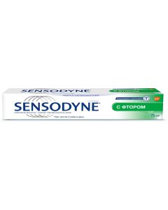 Buy Sensodyne Sensodyne With Fluoride Toothpaste for sensitive teeth, protection against caries, 75 ml | Online Pharmacy | https://buy-pharm.com