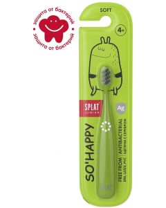 Buy Splat Junior Toothbrush, with silver ions, soft bristles, for children from 4 years old, green | Online Pharmacy | https://buy-pharm.com