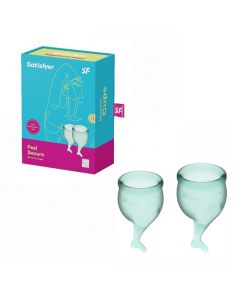Buy Satisfyer Feel secure menstrual cup set in dark green | Online Pharmacy | https://buy-pharm.com