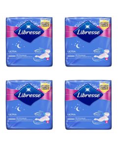Buy Libresse ultra hygienic night pads, soft surface, 8 pcs x 4 packs. | Online Pharmacy | https://buy-pharm.com