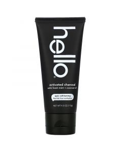 Buy Hello, fluoride-free whitening toothpaste, activated charcoal, with fresh mint and coconut oil, 4 oz (113 g) | Online Pharmacy | https://buy-pharm.com