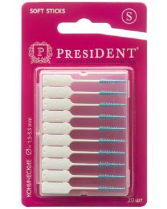 Buy Interdental toothpicks PresiDENT Soft Sticks. Size S, 20 pcs | Online Pharmacy | https://buy-pharm.com