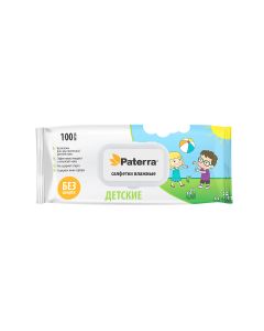 Buy Wet wipes in a package with a plastic valve 'CHILDREN', PATERRA, 14 x 19 cm, 100 pcs. packaged | Online Pharmacy | https://buy-pharm.com