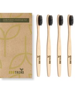 Buy EcoTrend Bamboo Toothbrush Medium Carbon Coated, 4pcs. | Online Pharmacy | https://buy-pharm.com