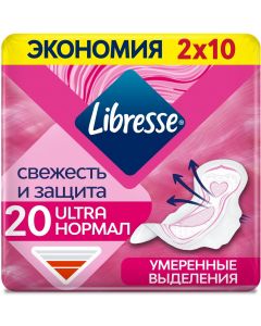Buy Sanitary pads Libresse Ultra Normal DUO with a soft surface, 20 pcs | Online Pharmacy | https://buy-pharm.com