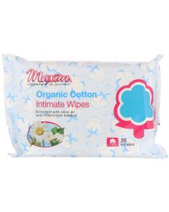 Buy Maxim Hygiene Products, Intimate Wet Wipes, Organic Cotton, 20 pcs. | Online Pharmacy | https://buy-pharm.com