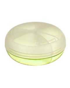 Buy Pillbox / medicine storage container, with frosted lid, 3 sections, 360 degree rotatable, 7 cm diameter, color: green, transparent | Online Pharmacy | https://buy-pharm.com