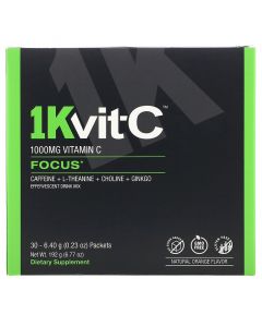 Buy 1KvitC, Focus, Vitamin C, 1000 mg, 30 sachets 6,4 g each, effervescent drink mix, natural orange flavor | Online Pharmacy | https://buy-pharm.com