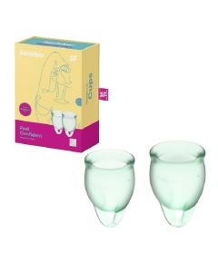 Buy Satisfyer Feel confident Light Green Menstrual Cup Set  | Online Pharmacy | https://buy-pharm.com