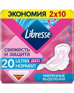 Buy Sanitary pads Libresse Ultra Normal Deo, with a soft surface, 20 pcs | Online Pharmacy | https://buy-pharm.com