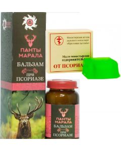 Buy Balm with maral antlers 'For psoriasis' 30 ml. + Monastyrskoe soap for psoriasis | Online Pharmacy | https://buy-pharm.com