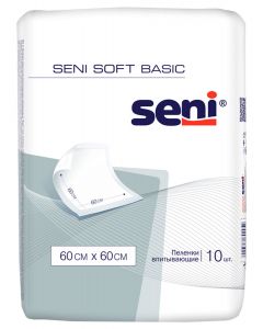 Buy Medical diaper Seni Soft Basic 60 x 60 cm, 60 x 60 cm, 10 pcs | Online Pharmacy | https://buy-pharm.com