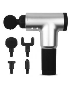 Buy HomeStore Percussion massager (massage gun) for the body, with a set of attachments Fascial Gun LE- 280, silver | Online Pharmacy | https://buy-pharm.com